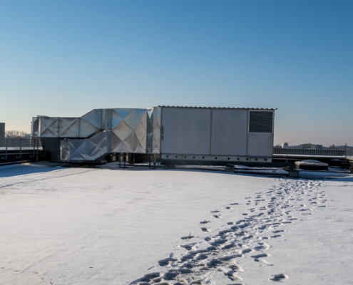 Snow On Commercial Rooftop