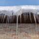 Close Up Of An Ice Dam On Roof
